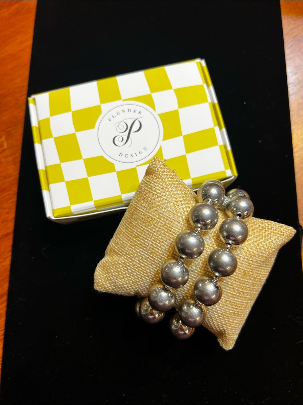 Plunder Silver Beaded Stretch Bracelet - Silver
